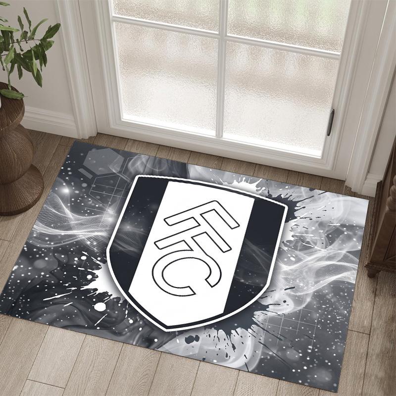 Fulham Football Design Crystal Velvet Carpet Cozy Non?Slip Printed Rug For Bedroom Living Room Entrance
