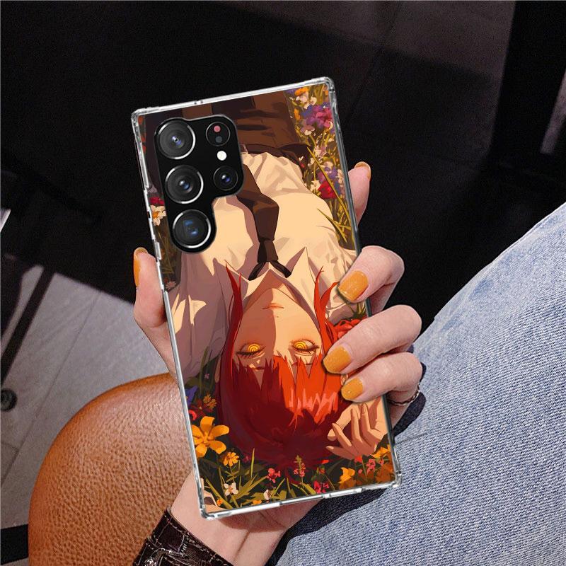 Чехол для телефона C-Chainsaw Man Makima для Samsung Galaxy S24 S25 Edge S26 Ultra S23 S22 S21 Plus S20 FE + Персонализированный чехол с принтом G