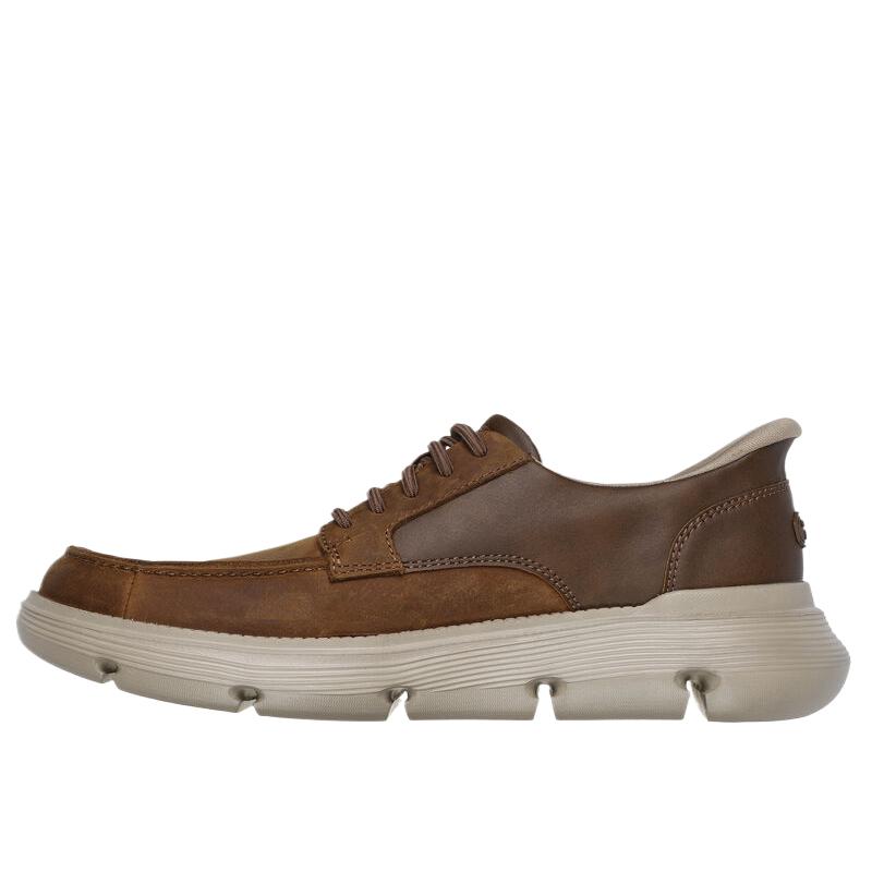 Skechers Модные Универсальные Трендовые Низкие Повседневные Кроссовки Мужские Коричневые 205479-DSRT