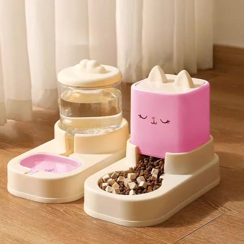 Автоматическая кормушка для кошек, миска для воды для кошек и собак, диспенсер для воды для питомцев два в одном, товары для питомцев, поилки