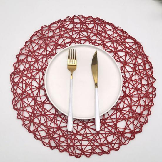 Настольный коврик, экологически чистый для дома, круглый, нескользящий, теплоизоляционный, круглый, подстаканник, стильный, противоскользящий, плотный тканый.