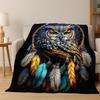 2026 New Mysterious Colorful Owl Cartoon Birds Flannel Blanket,Cozy Soft Throw Blanket for Home Bedroom Bed Sofa Cover Kids Gift