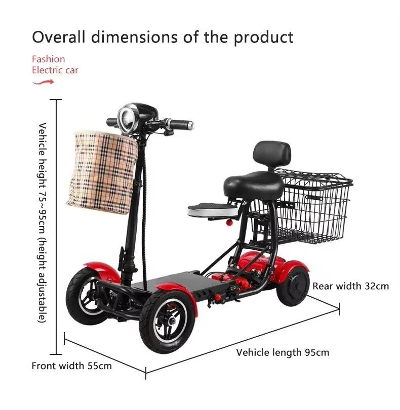 Eu New Escooter Scooter Long Range Mini 4 Wheel Folding Chinese Electric Luggage Electric Mobility Scooter for Seniors Invalids