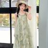 Girls' Fresh Forest Style Camisole Dress