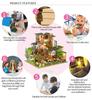 DIY Miniature Dollhouse, Bamboo Spring Garden, Ancient House, 3-Story Garden, Handmade Craft Kit for Adults (K003-A)