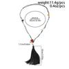 SHIXIN Boho Colorful Resin Bead Tassel Pendant Necklace Woman Retro Adjustable Long Leather Wax Chain Irregular Jewelry Accessor