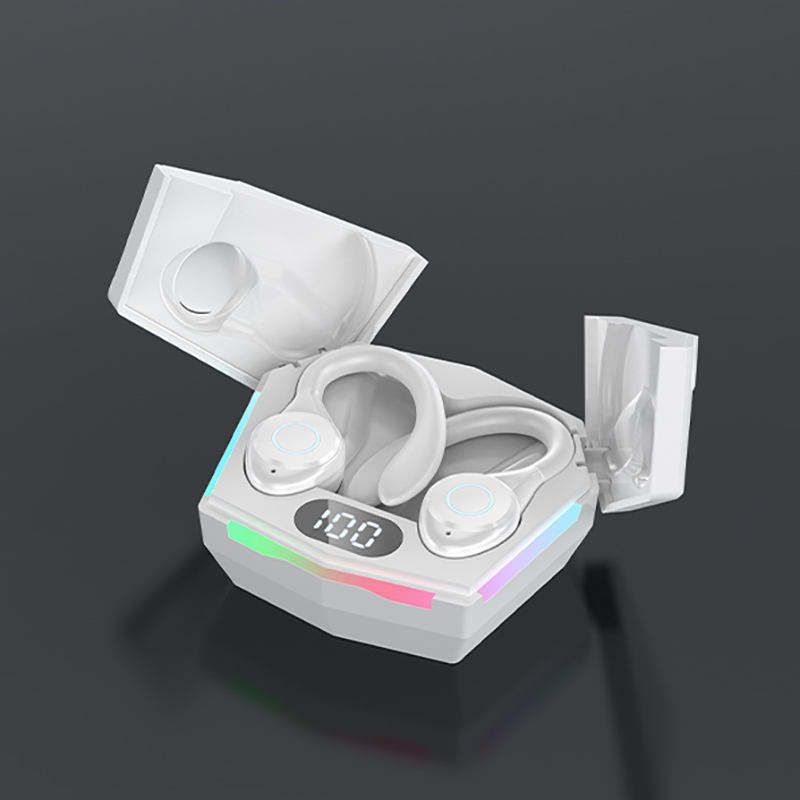 Sports Gaming Earphones Scissor Gate EarHook Wireless Bluetooth 5.3 Headphones Stereo Noise Reduction Low Latency Game Earbuds Headsets