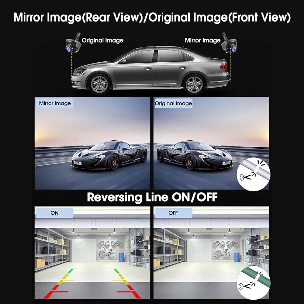 Car Rear View Camera CVBS AHD 1080P Full HD Reversing Rear Camera 170° Wide Angle Night Vision Fisheye Len Car Reversing Camera