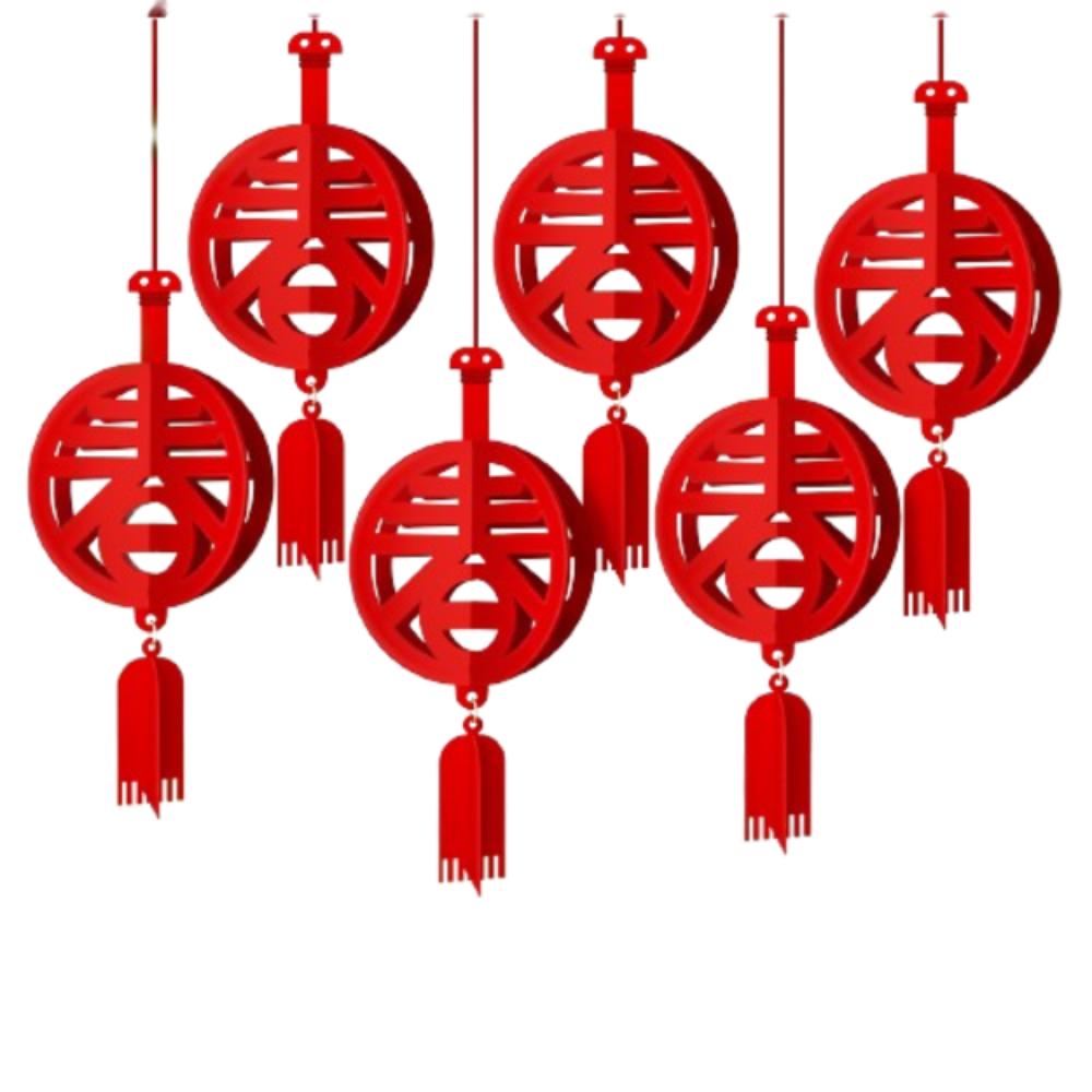 6pcs 3D Chinese Snake Year Pendants Traditional Spring Festival Supplies Home Living Room Decor
