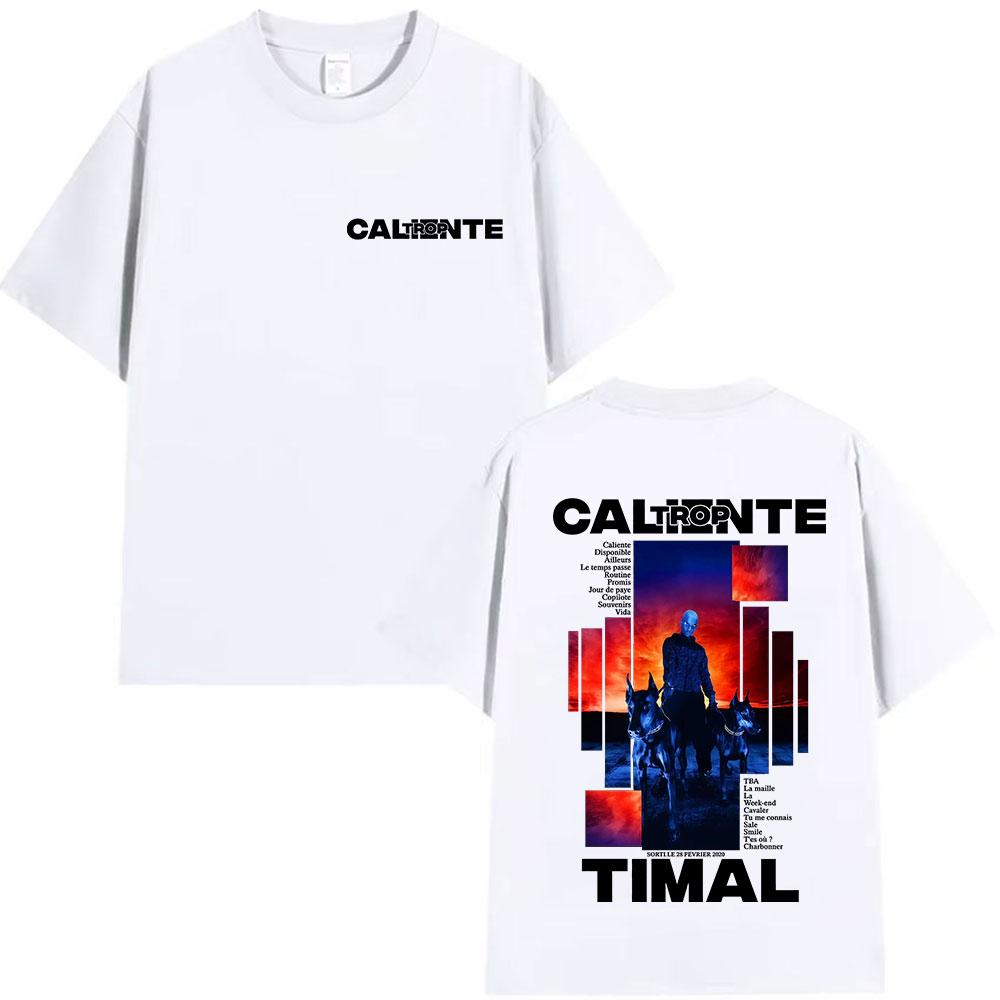Rapper TROP CALIENTE TIMAL Album 2025 Merch T Shirt Men's Gothic Hip Hop Short Sleeve T-shirts Vintage Cotton T-shirt Streetwear