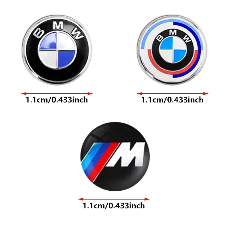 For BMW M E46 E90 E60 11mm Car Remote Key Fob Emblem 14mm Sticker For BMW E46 E90 F10 X1 X3 G2 Sticker Logo Replacement M Performance 50th Anniversary