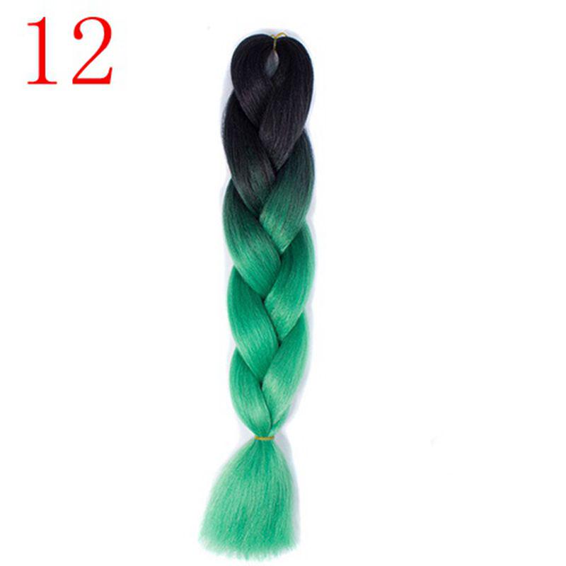 Ombre Hair Jumbo Braids Волосы Синтетические наращивания волос для женщин Розовый Красный Синий 102 Доступных цвета