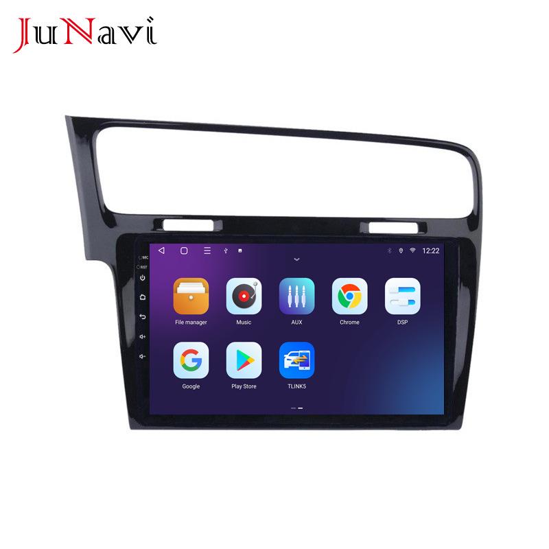 Compatible Android Large Screen Navigation with Bluetooth and Wireless CarPlay for Volkswagen Golf 7 (2014-2018).