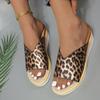 Леопардовые туфли на танкетке, женские босоножки на высоком каблуке, пляжное платье на платформе, шлепанцы, модные новинки 2024 года, туфли-лодочки, брендовые женские шлепанцы