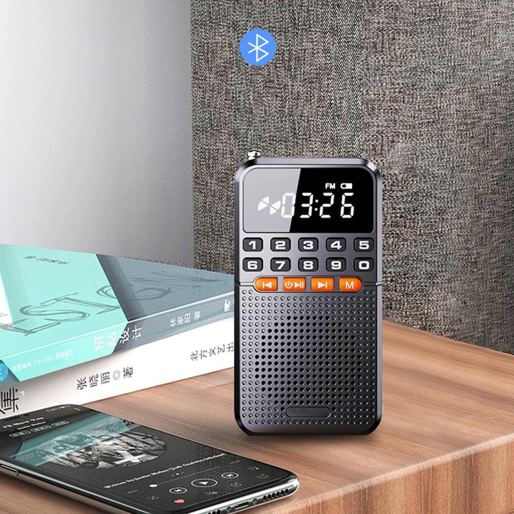 Портативное FM-радио 5.0 для пожилых людей с перезаряжаемой батареей и светодиодным экраном