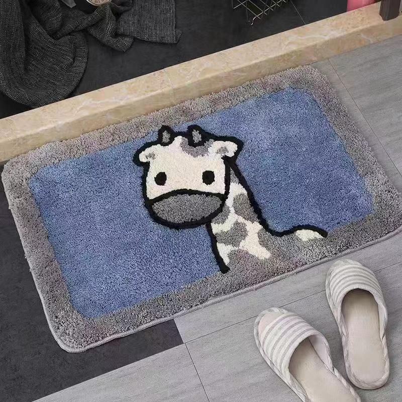 Cartoon Floor Mat, Bathroom, Water Absorption, Household Toilet, Doorstep, Bathroom, Non Slip Entrance Mat, Bedroom Carpet