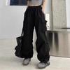 Черные классические брюки-карго женские большие уличные брюки корейские дизайнерские свободные брюки винтажные женские спортивные брюки