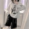 2KWEIRD Detachable Long Sleeve T-shirt Women Japanese Cartoon Print Kawaii Graphic T Shirts Y2k Aesthetic Harajuku Tops
