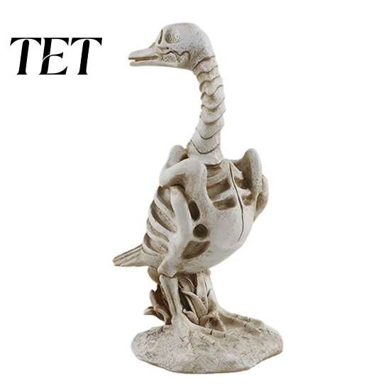 Horror Theme Party Decor Skeleton Animal Statue, Spooky Deer Cat Duck Figurine, Resin Scene Accessories Ornament for Halloween Table Centerpiece,