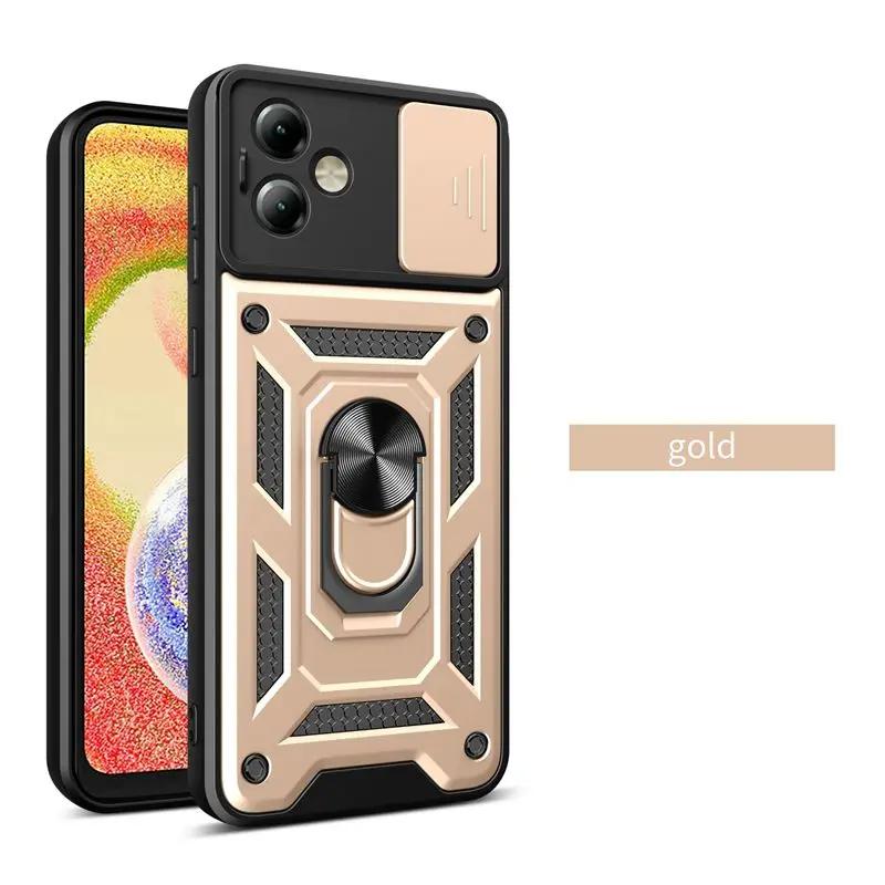 Armor Case For Motorola Moto G14 G54 G73 G53 G23 G52 G22 G32 G62 G200 G100 Cover Lens Protection With Ring Magnetic Holder Coque