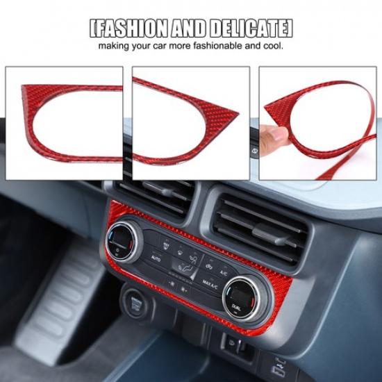 Red Real Carbon Fiber Air-Conditioning Switch Trim Cover For Ford Maverick +