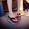 Fashion Beach Shoes Ladies' Slippers On A Wedge Women Heels Multicolored Sandals Gingham Rubber Flip Flops Luxury Slides Sabot High Flat