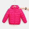 Autumn/Winter Solid Color Hooded Children's Down Cotton Jacket - Lightweight and Warm for Boys & Girls.