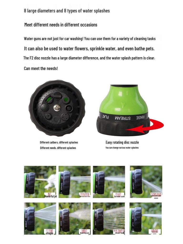 8-in-1 High-Pressure Car Washer with Foam Pot - Household Car Wash Supplies In Stock