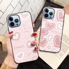 Чехол для телефона с розовым сердечком для Iphone 14 13 12 11 Pro Max Mini Xs Xr X 7 8 6s Plus Se 2022, задние чехлы из закаленного стекла Carcasa