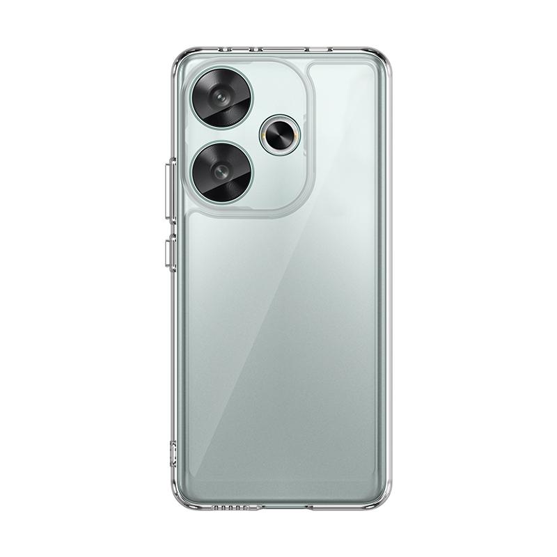 For Poco F6 Clear Case For Xiaomi Poco F6 Fundas Cover Coque Hard Translucent Soft TPU Frame Protective Phone Case Poco F6