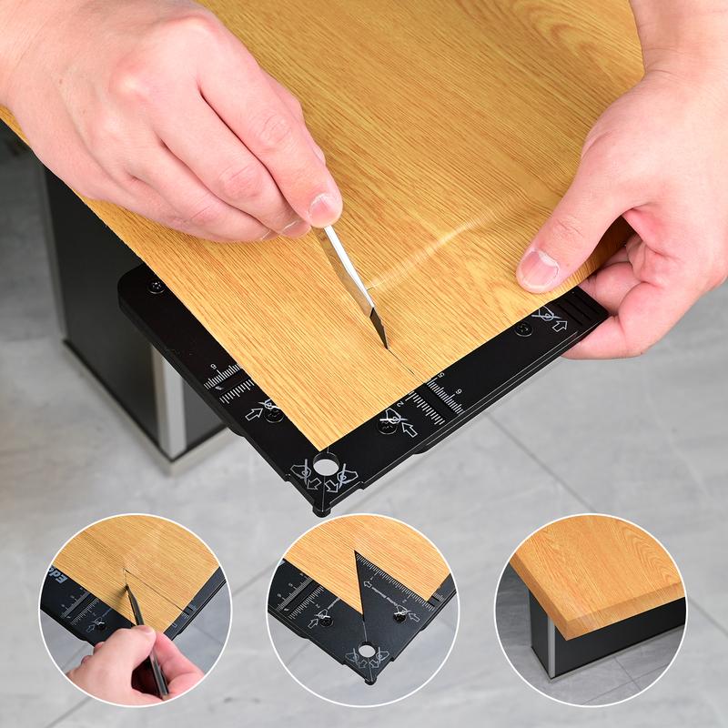 FOSHIO Edge Wrap Cutter Plastic Cutting Template for Furniture Table Protective Film Application Car Vinyl Corner Cutting Tool
