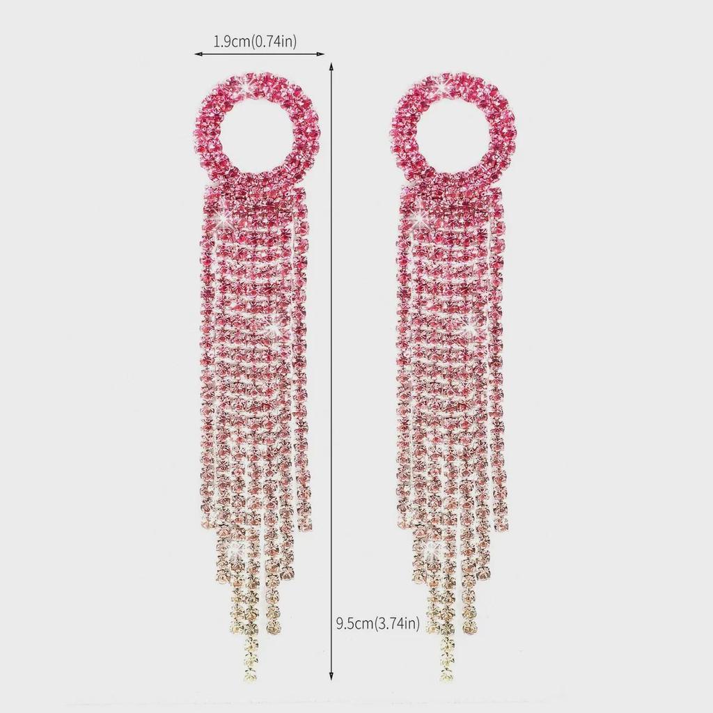 Роскошные европейские и американские серьги-кисточки со стразами: Элегантный дизайн с бриллиантами для женщин.