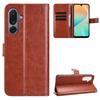 For Samsung Galaxy M36 5G PU Leather Case with Strap Crazy Horse Texture Phone Wallet Cover
