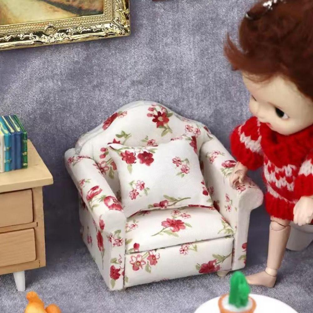 Cute 1:12 Dolls Sofa Pillows Set 8*6.5*7.5cm Miniature Doll House Accessories  Children Toys Gift
