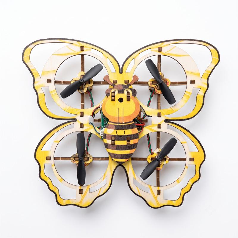 DIY Wooden Quadcopter Kit: Educational Remote-Control Aircraft Toy, Drop Resistant.