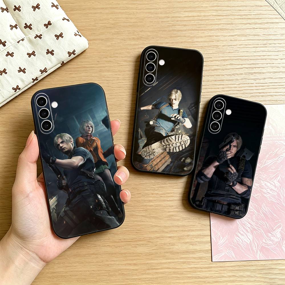 Чехол для телефона Resident Evil Requiem Leon S для Samsung Galaxy A73, A72, A71, A70, A53, A52, A51, Другие, Мягкий черный чехол