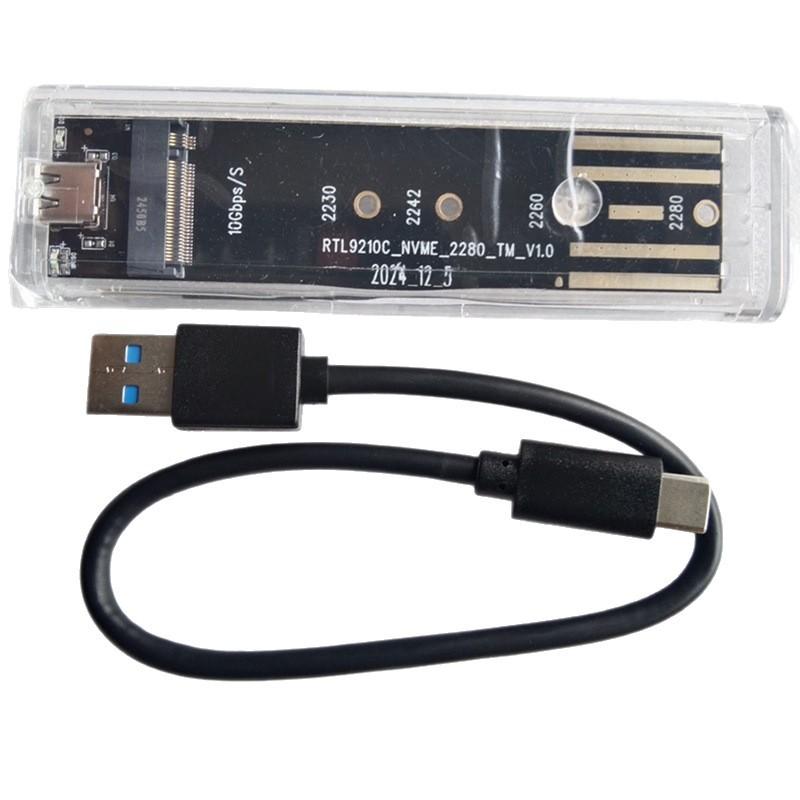 Transparent M.2 SSD Enclosure NVMe Single Protocol NGFF External Hard Disk Box for Laptop PC