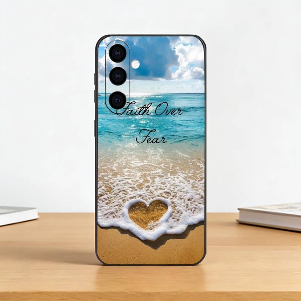 Христианский чехол для телефона с цитатой из Библии для Samsung Galaxy A73, A72, A71, A70, A53, A52, A51, Другие, Мягкий черный чехол