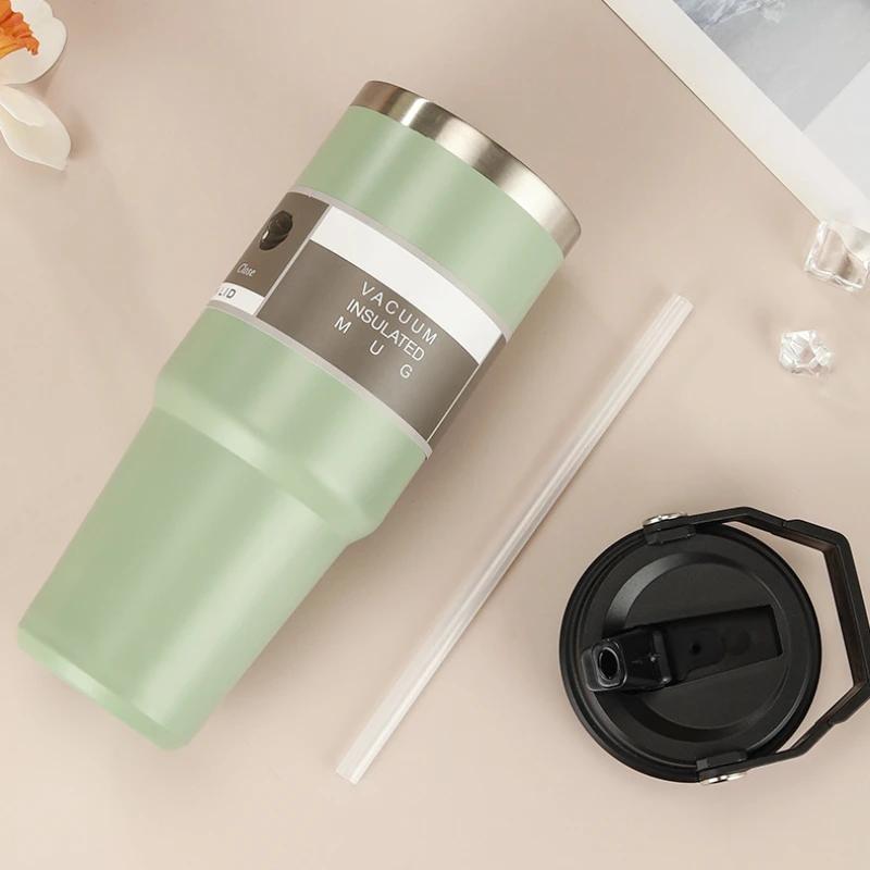 Portable Thermal Coffee Cup To Carry High Capacity Mug Thermos for Hot Coffee Gym Water Bottle Stainless Steel Insulated Tumbler