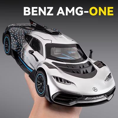 Новый 1:24 Mercedes-Benz AMG ONE Super Racing литая модель автомобиля со звуком и светом коллекционная игрушка для хобби для взрослых подарок на день рождения мальчик модные украшения