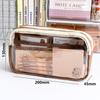 PU Leather+PVC Pencil Case Five-Layer Pencil Box High Quality Pen Bag  School Office