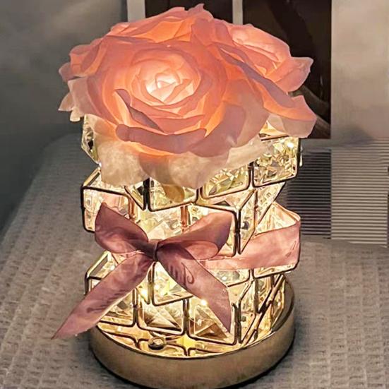 Светодиодный ночник Перезаряжаемый Беспроводной Розовый свет 3 режима освещения Диммируемый Цветок