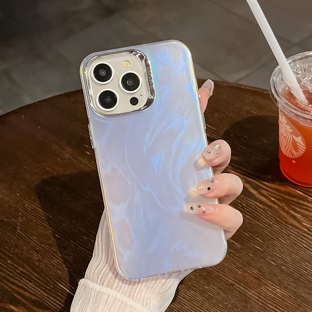 Чехол для iPhone 16 Pro Max Силикон+ПК IMD Лазерная Текстура Матовый Чехол для Телефона