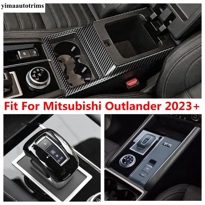 Central Control Gear Shift Water Cup Frame Panel / Shifter Head Knob Cover Trim Accessories For Mitsubishi Outlander - 2025