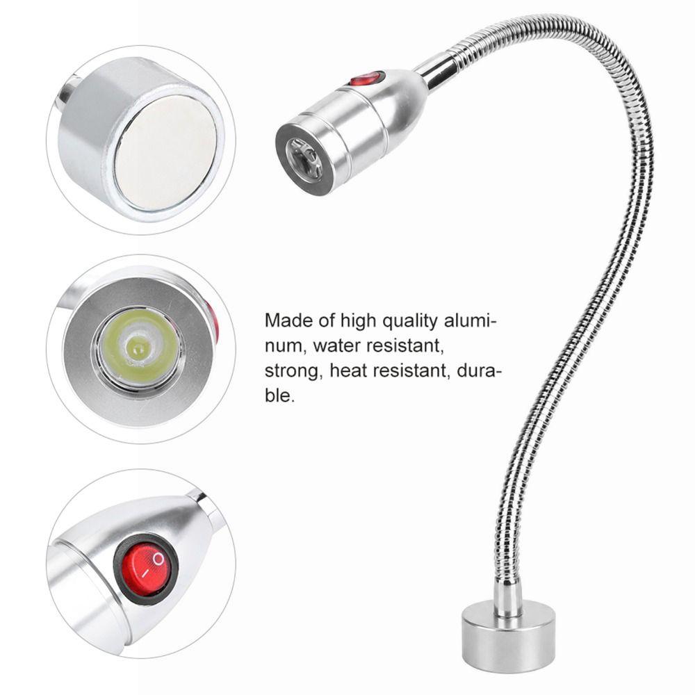 Flexible Gooseneck LED Desk Light Magnetic Base Work Light High Brightness Work Desk Light Grill