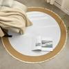 Braided Round Area Rug Vintage Cotton Rope Floor Mat with Fringe Washable Rustic Tassel Carpet for Living Room Bedroom