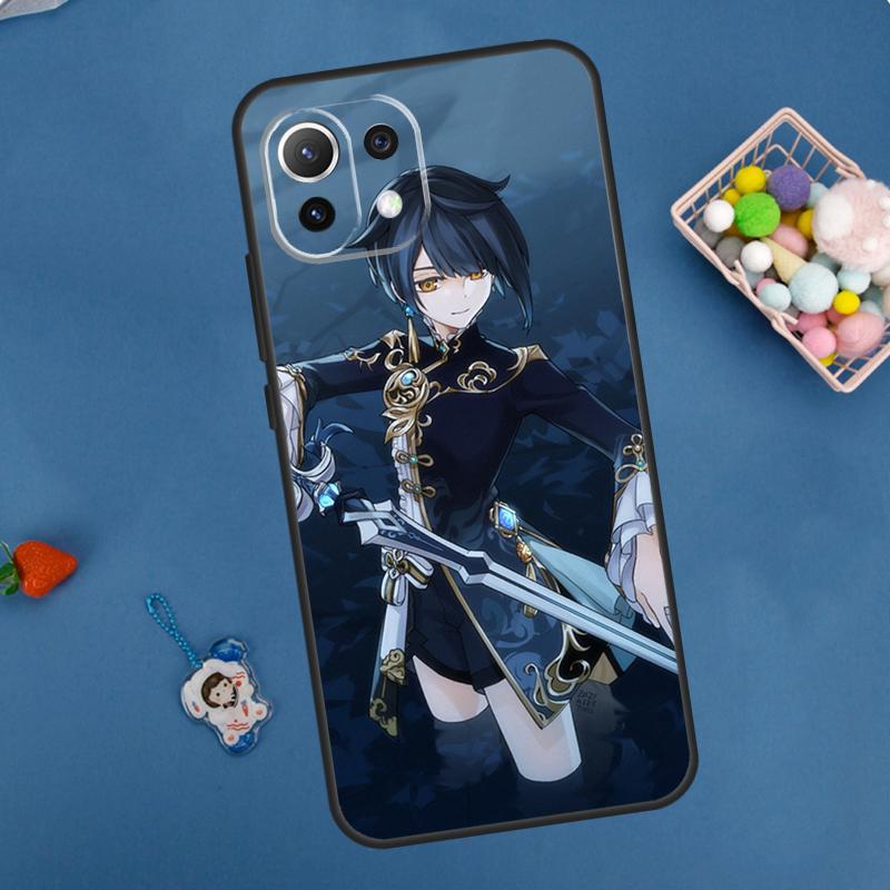 Чехол Genshin Impact Син Цю для Xiaomi 14T Pro 13T 11T 12T 13 14 15 Ultra POCO X7 Pro X3 X5 X6 F5 F6 M6 Pro