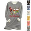 Women's Christmas Print Thick Plush Lambswool Warm Long Top
