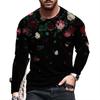 Floral Vintage Pattern 3D Print Summer Men's O-Neck T-shirt Casual Long Sleeve Oversized T Shirt Fashion Pullover Men Clothing