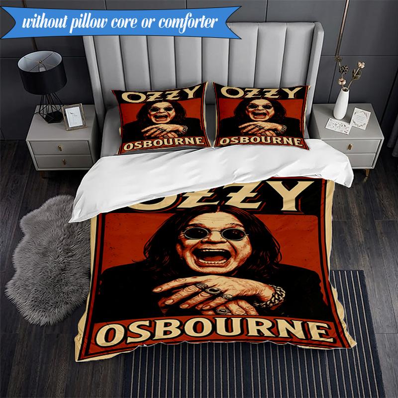 3PCS Ozzy Metal Legend Bedding Set,Including 1pc Duvet Cover And 2pcs Pillowcases Perfect for Bedroom, Dormitory, Fan Christmas gift